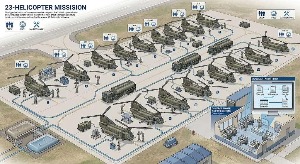 Overview image for What Would a 23 Helicopter Mission Require? | Cash Landrum