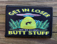 Listing image for Get In Loser Morale Patch Hook and Loop Army UFO Alien Tactical Funny 2A Gear