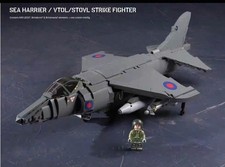 Listing image for Harrier VTOL Fighter MOC Aircraft 37cm Brick Model Unassembled Kit