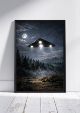 Listing image for Forest UFO Sighting – Atmospheric Night Encounter Poster