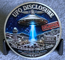 Listing image for UFO/UAP Disclosure Challenge Coin - 40mm - Manufacturing Typo on Coin !