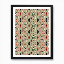 Listing image for Atomic Age MCM Abstract Shapes And Framed Wall Art Poster Canvas Print Picture