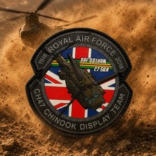 Listing image for RAF 100th Anniversary 3d PVC PATCH RAF Chinook Display Team 2018 27 sqn CH-47 UK
