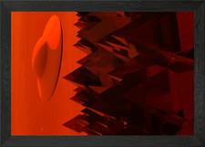Listing image for Ufo in Red Diamond planet Framed Wall Art Poster Canvas Print Picture