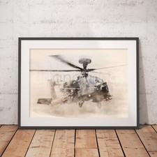 Listing image for Apache AH-64 Helicopter Gunship | Chopper | Wall Art | Poster | Print