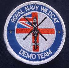 Listing image for ROYAL NAVY WILDCAT HELICOPTER DEMONSTRATION TEAM HOOK BACKED PATCH.