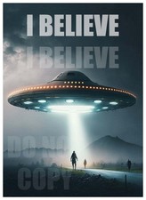 Listing image for UFO ALIEN POSTER ART PRINT - FRAMED OPTIONS - CHOOSE SIZE! B