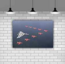 Listing image for Vulcan Bomber Red Arrows Aviation Wall Art Canvas 22 x 14 inch ready to hang