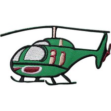 Listing image for Helicopter Embroidered Iron / Sew On Patch Kids Crafts Jacket Embroidery Badge