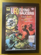 Listing image for Retro Framed UFO Flying Saucers Art Print Poster Wall Art In Great Condition A3